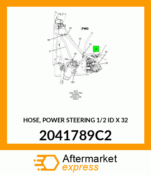 HOSE, POWER STEERING 1/2" ID X 32" 2041789C2