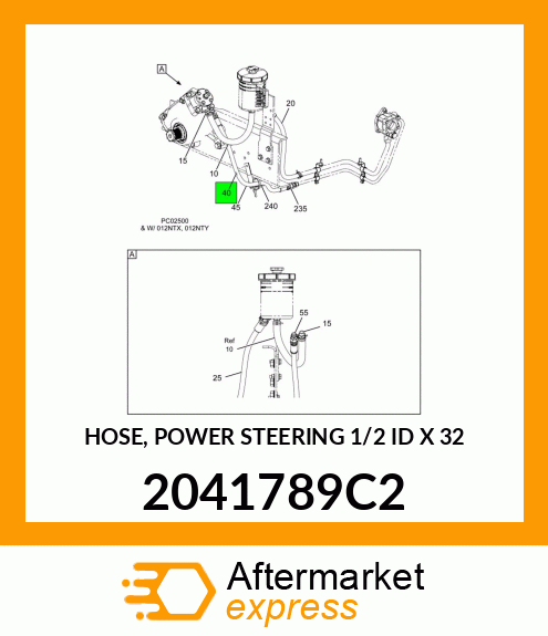 HOSE, POWER STEERING 1/2" ID X 32" 2041789C2