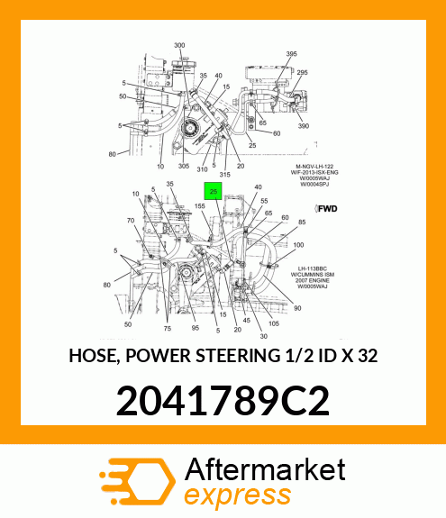 HOSE, POWER STEERING 1/2" ID X 32" 2041789C2