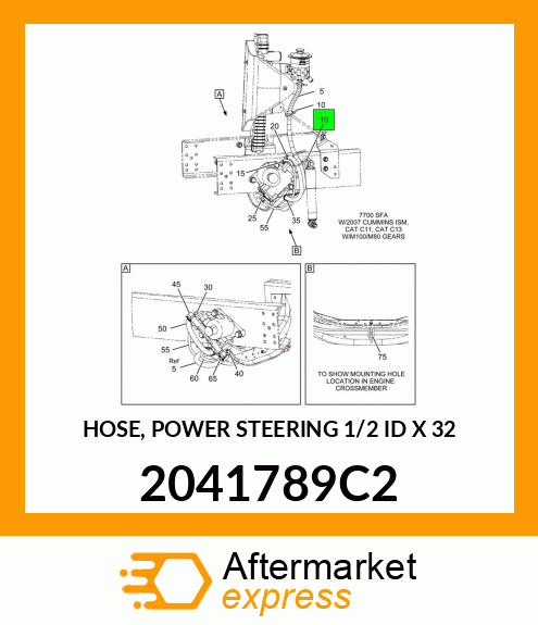 HOSE, POWER STEERING 1/2" ID X 32" 2041789C2