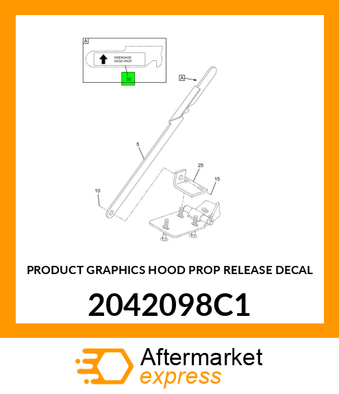 PRODUCT GRAPHICS HOOD PROP RELEASE DECAL 2042098C1