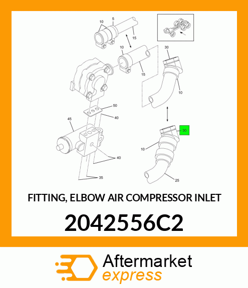 FITTING, ELBOW AIR COMPRESSOR INLET 2042556C2