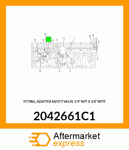 FITTING, ADAPTER SAFETY VALVE 1/4" NPT X 3/8" NPTF 2042661C1