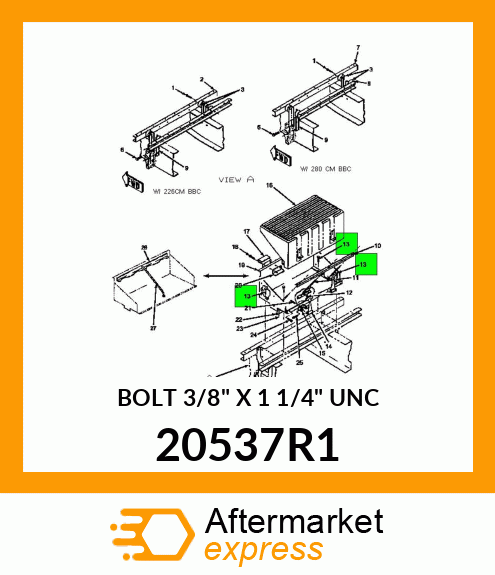 BOLT 3/8" X 1 1/4" UNC 20537R1