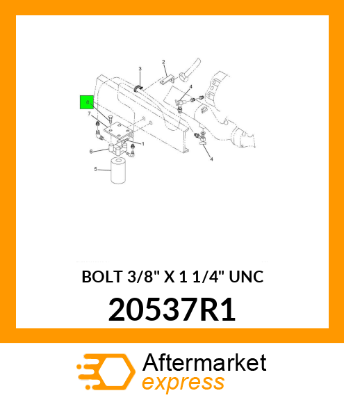 BOLT 3/8" X 1 1/4" UNC 20537R1