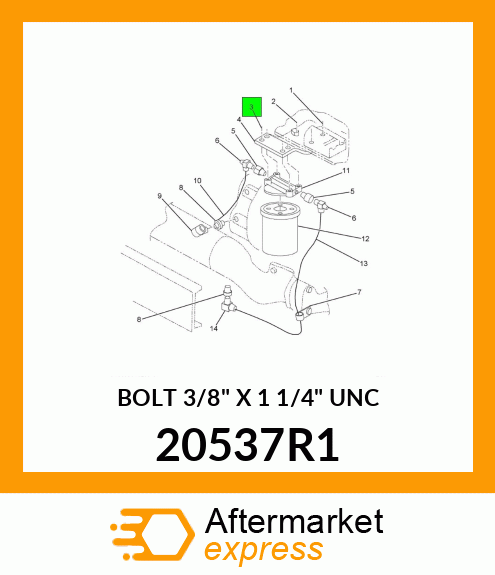 BOLT 3/8" X 1 1/4" UNC 20537R1