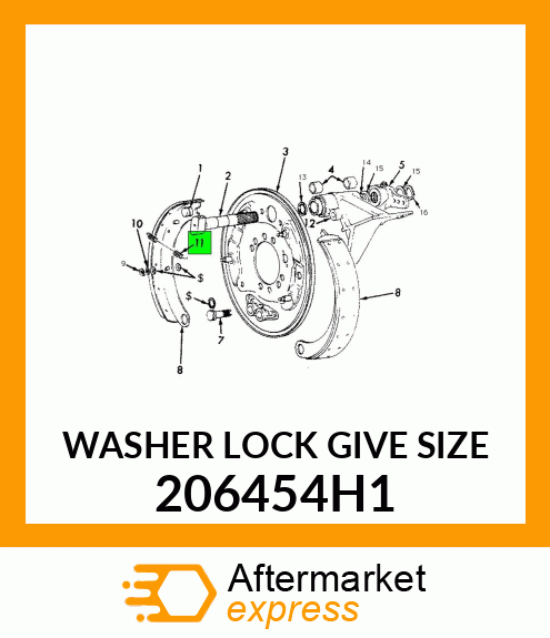 WASHER LOCK GIVE SIZE 206454H1