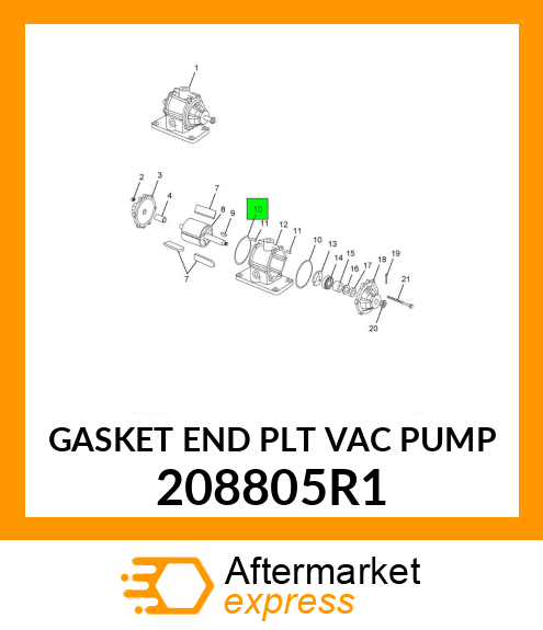 GASKET END PLT VAC PUMP 208805R1