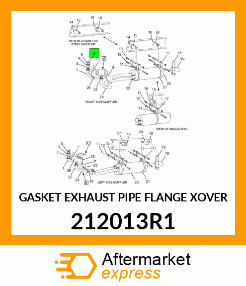 GASKET EXHAUST PIPE FLANGE XOVER 212013R1