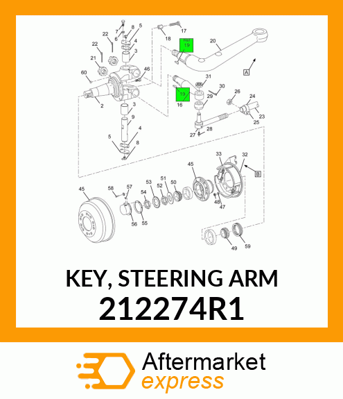 KEY, STEERING ARM 212274R1