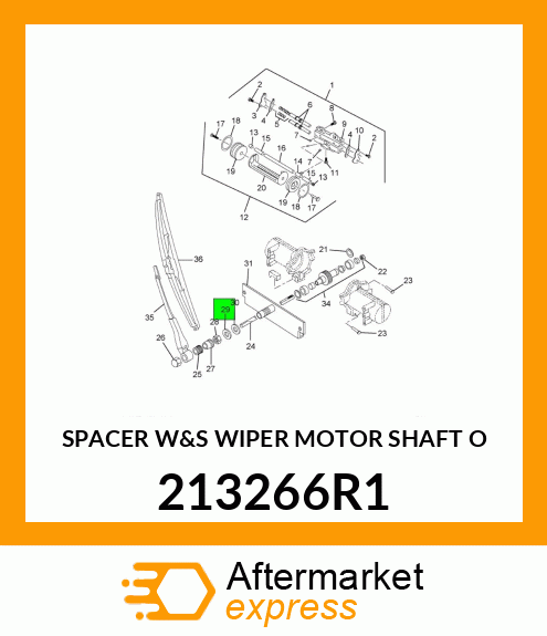 SPACER W&S WIPER MOTOR SHAFT O 213266R1