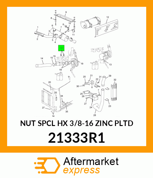 NUT SPCL HX 3/8-16 ZINC PLTD 21333R1