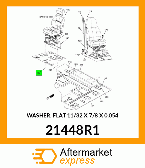 WASHER, FLAT 11/32" X 7/8" X 0.054" 21448R1