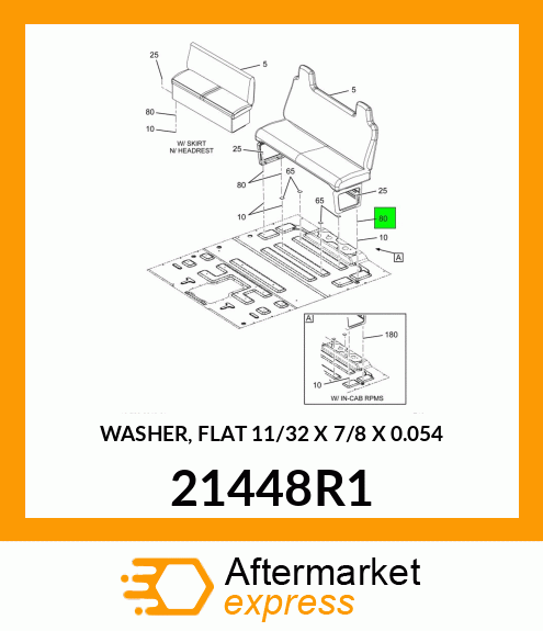 WASHER, FLAT 11/32" X 7/8" X 0.054" 21448R1