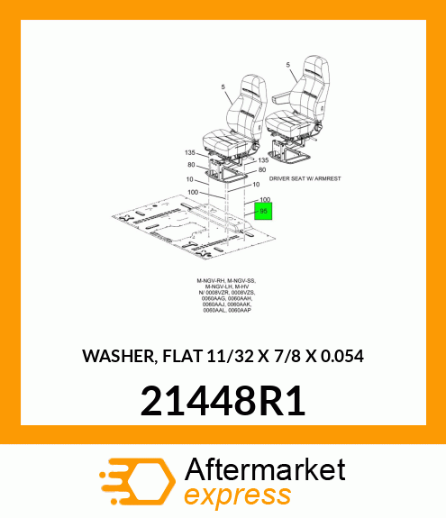 WASHER, FLAT 11/32" X 7/8" X 0.054" 21448R1