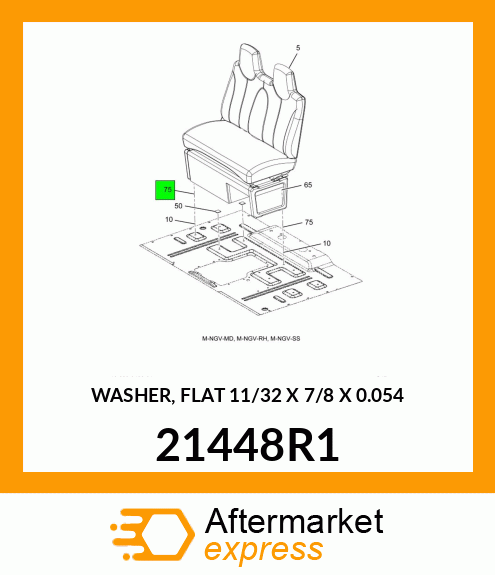 WASHER, FLAT 11/32" X 7/8" X 0.054" 21448R1