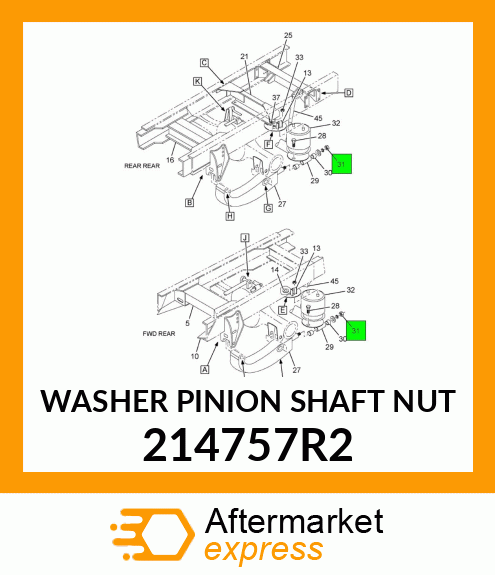 WASHER PINION SHAFT NUT 214757R2