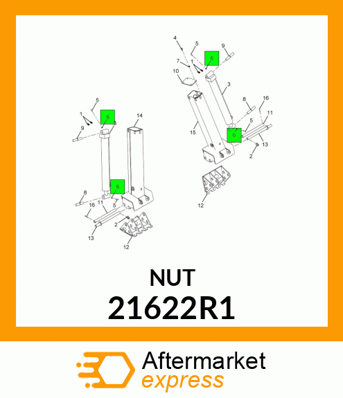 NUT, HEXAGON LOCK 3/8" UNC 21622R1