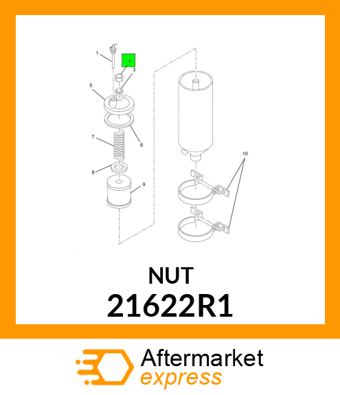 NUT, HEXAGON LOCK 3/8" UNC 21622R1