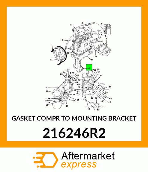 GASKET COMPR TO MOUNTING BRACKET 216246R2