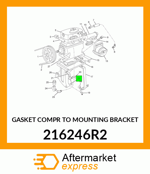 GASKET COMPR TO MOUNTING BRACKET 216246R2