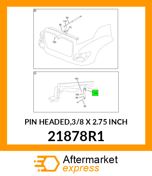 PIN HEADED,3/8 X 2.75 INCH 21878R1