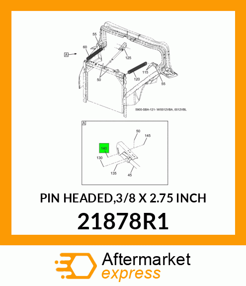 PIN HEADED,3/8 X 2.75 INCH 21878R1