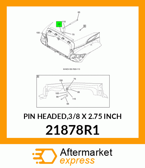 PIN HEADED,3/8 X 2.75 INCH 21878R1