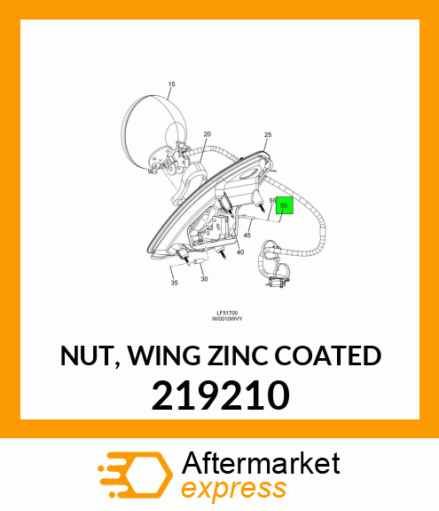 NUT, WING ZINC COATED 219210