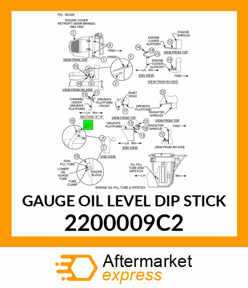 GAUGE OIL LEVEL DIP STICK 2200009C2