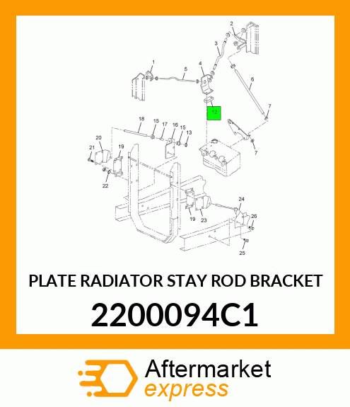 PLATE RADIATOR STAY ROD BRACKET 2200094C1