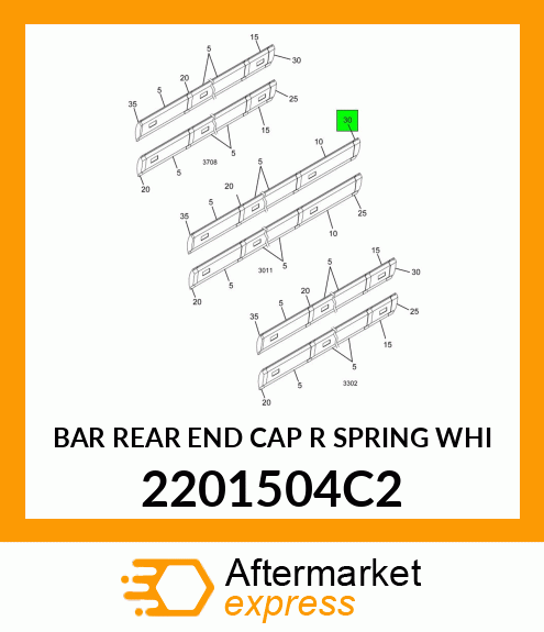 BAR REAR END CAP R SPRING WHI 2201504C2