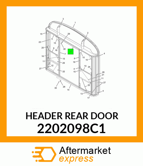 HEADER REAR DOOR 2202098C1