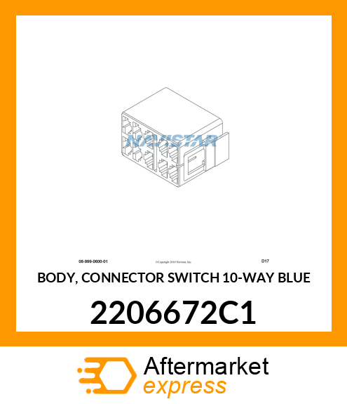 BODY, CONNECTOR SWITCH 10-WAY BLUE 2206672C1