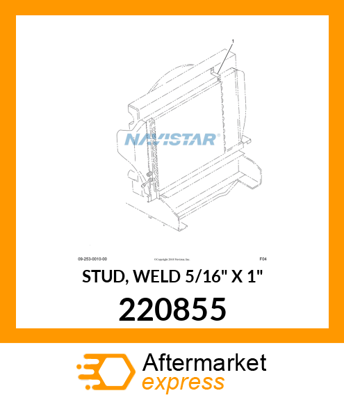 STUD, WELD 5/16" X 1" 220855