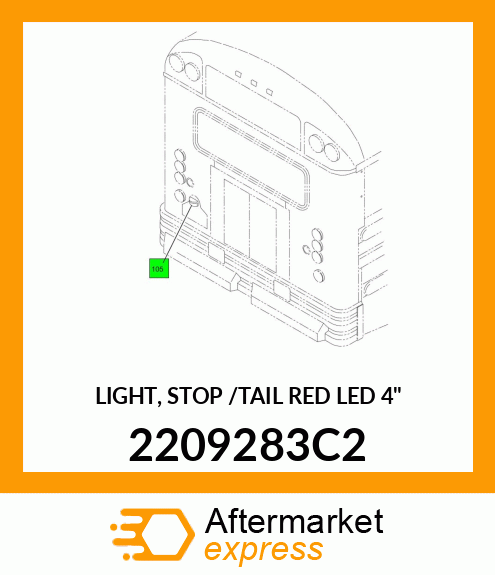 LIGHT, STOP /TAIL RED LED 4" 2209283C2