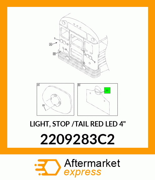 LIGHT, STOP /TAIL RED LED 4" 2209283C2