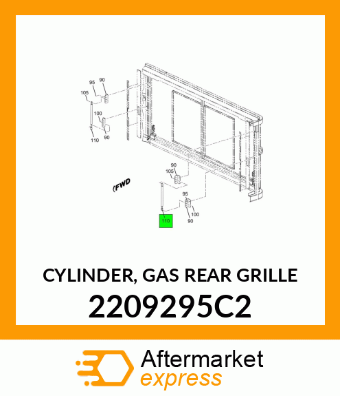 CYLINDER, GAS REAR GRILLE 2209295C2
