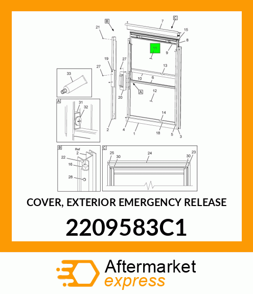 COVER, EXTERIOR EMERGENCY RELEASE 2209583C1