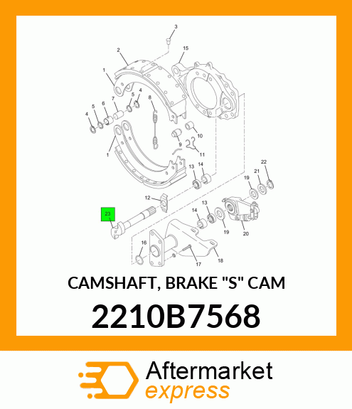 CAMSHAFT, BRAKE "S" CAM 2210B7568