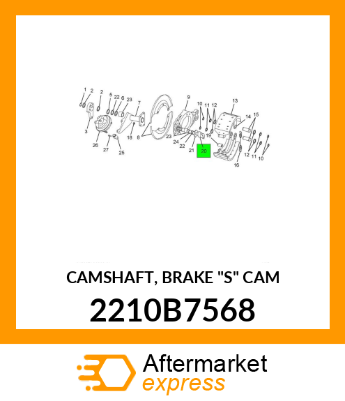 CAMSHAFT, BRAKE "S" CAM 2210B7568