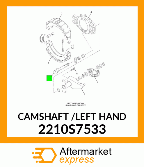 CAMSHAFT /LEFT HAND 2210S7533