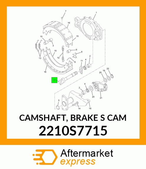 CAMSHAFT, BRAKE "S" CAM 2210S7715