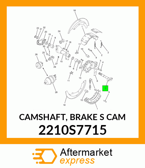 CAMSHAFT, BRAKE "S" CAM 2210S7715