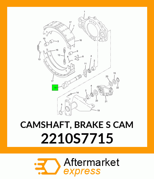 CAMSHAFT, BRAKE "S" CAM 2210S7715