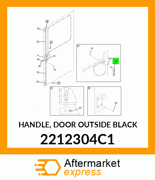 HANDLE, DOOR OUTSIDE BLACK 2212304C1