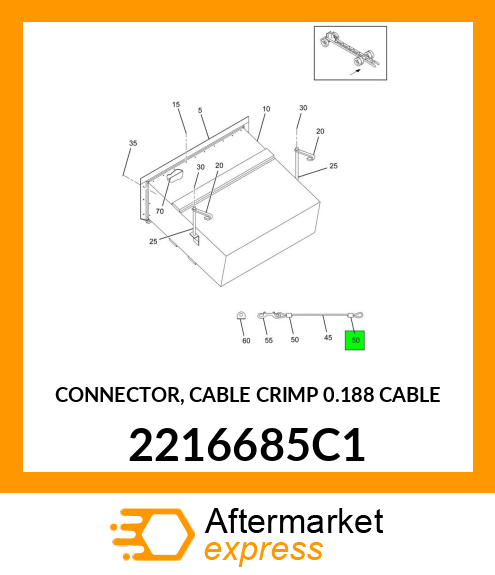 CONNECTOR, CABLE CRIMP 0.188 CABLE 2216685C1