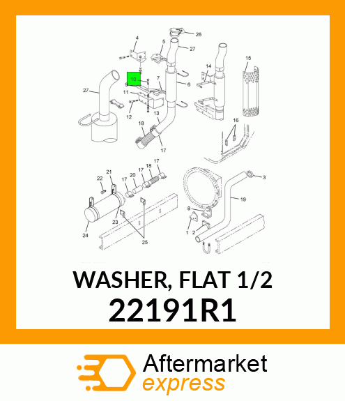 WASHER, FLAT 1/2" 22191R1