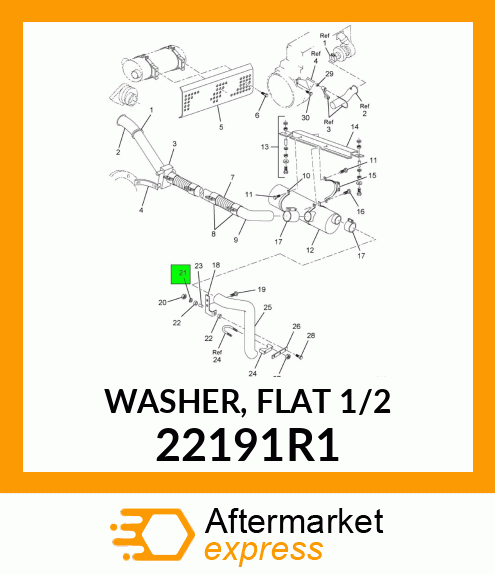 WASHER, FLAT 1/2" 22191R1