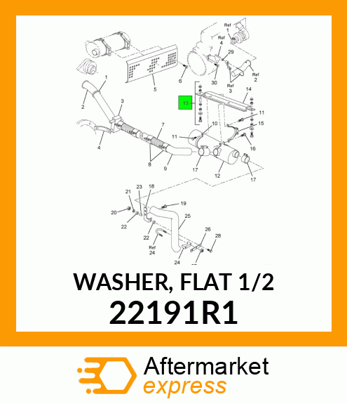 WASHER, FLAT 1/2" 22191R1